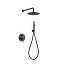 Conjunto de ducha empotrado monomando Line black gun metal de Imex